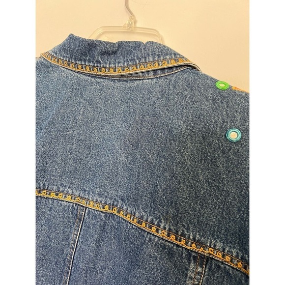 Vintage Susan Bristol Flower Embroidered Denim Jacket 3W - Picture 8 of 8